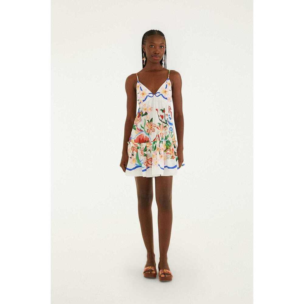 Off-White Garden Of Life Scarf Ruffled Mini Dress